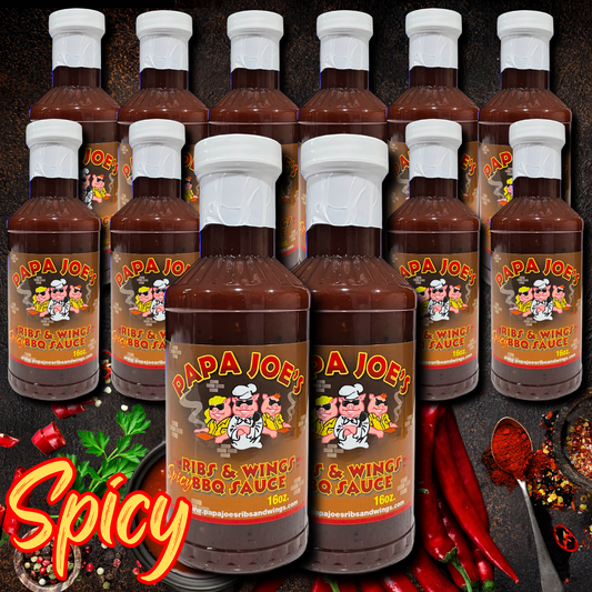 1 Case of (Spicy) Ribs & Wings BBQ Sauce (12 Bottles)